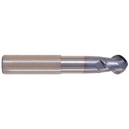 Yg-1 Tool 2 Flute 50 Degree Helix Stub Cut Len Ball NoseWNeck Ticn Coated Carbide EG910080